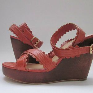 See by Chloe SB18097 Wedge Sandals Rust